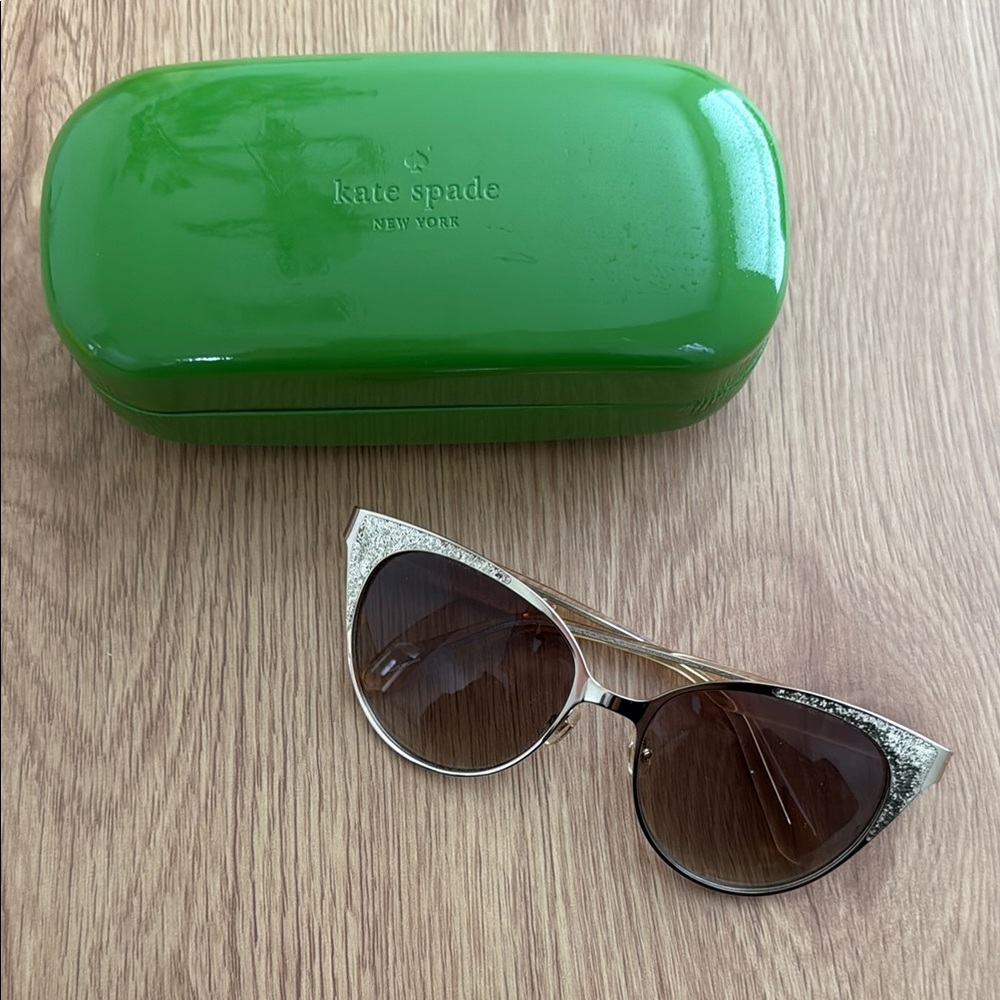 Kate Spade Women's Glitter Cat-Eye Sunglasses - Gold